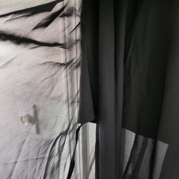 HALARA Black Mesh Layered Drawstring Midi Skirt - Size XL - Picture 5 of 7